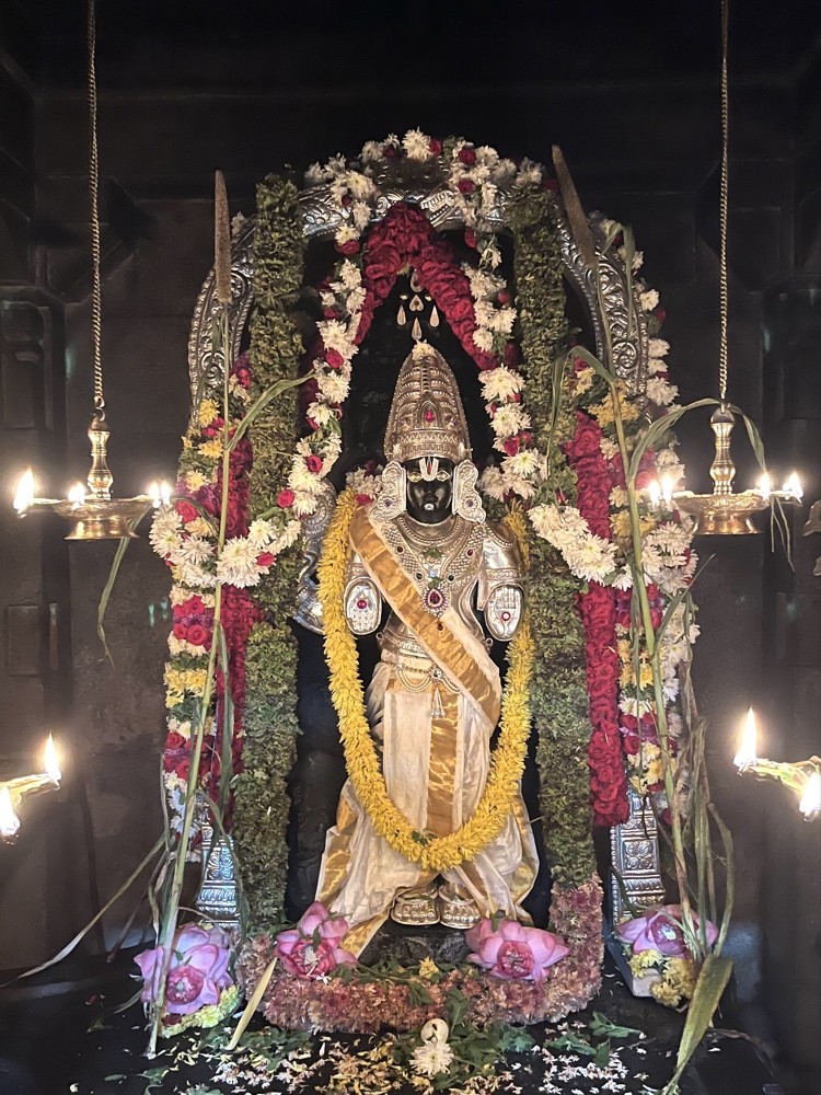 The deity with floral alankaram